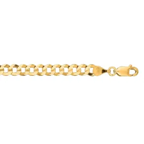 10K 20 inches Yellow Gold 4.70mm Diamond Cut Comfort Curb Chain with Lobster Clasp