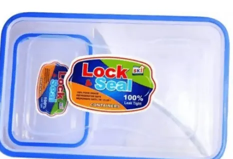 2 PIECES 500 ML Plastic Lock N Seal Lunch Box, Transparent