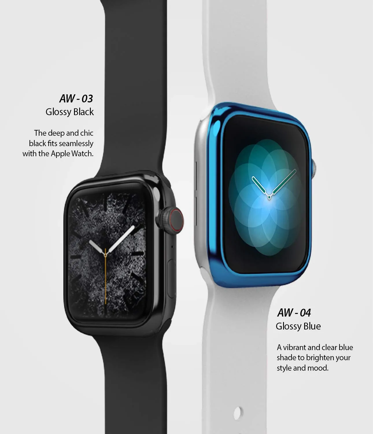 Bezel Styling for Apple Watch 40mm for Series 4 (2018) (AW4-40-04) -  [Stainless Steel]  Glossy Blue