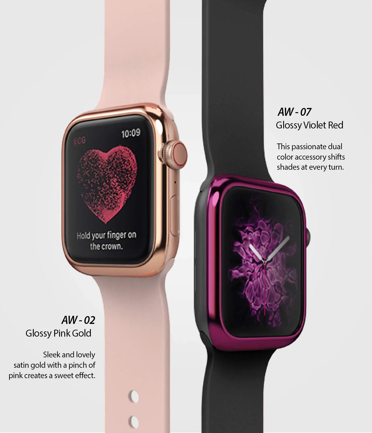 Bezel Styling for Apple Watch 40mm for Series 4 (2018) (AW4-40-07) -  [Stainless Steel] Glossy Violet