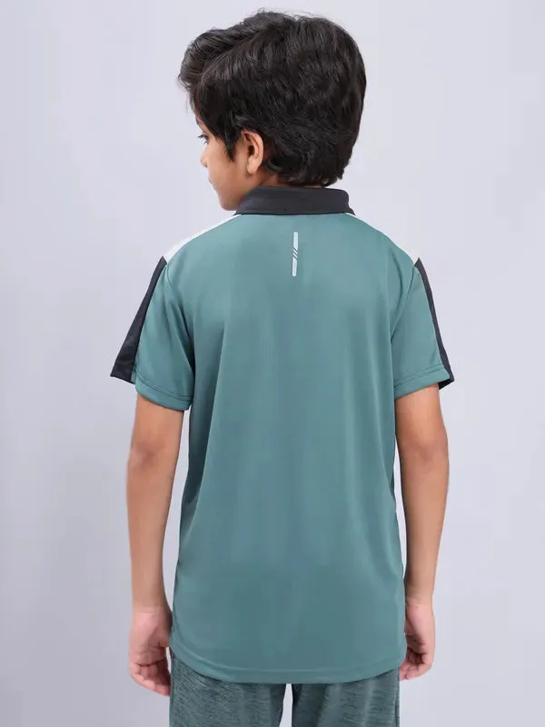 Boys Colorblock Slim Fit Polo T-shirt with TECHNO COOL 