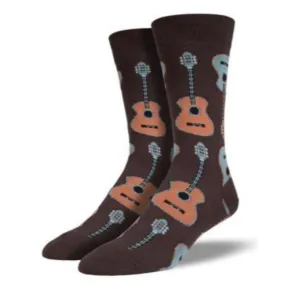 Brown Guitar Socks Men’s Crew Sock