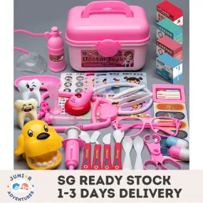 Children's Pretend Play Doctor Toy Medical Kit Set for Girls, Role Play Nurse with Injection, Stethoscope, Sound & Light, Home Playset.