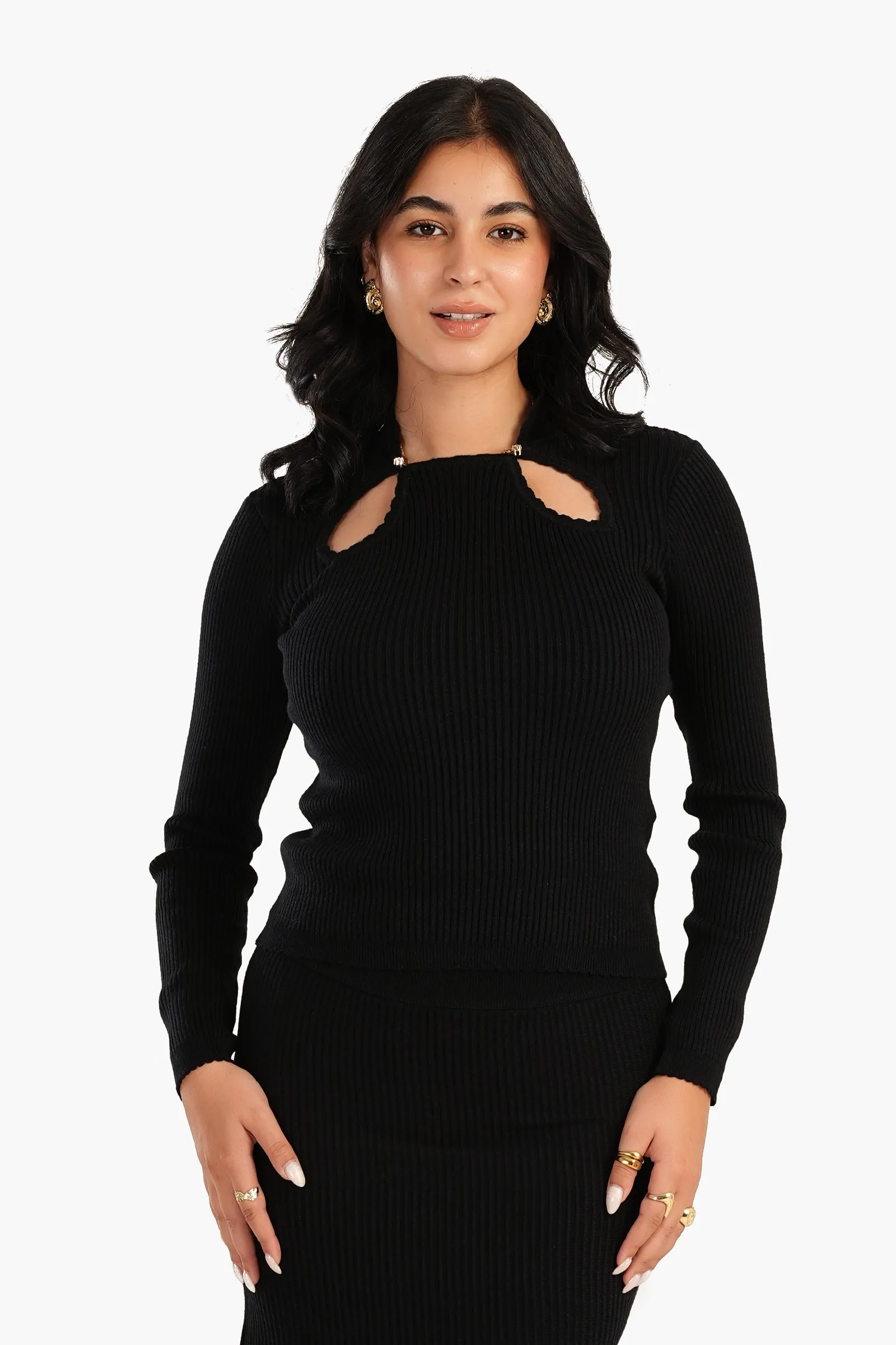 Cut-out Ribbed Top