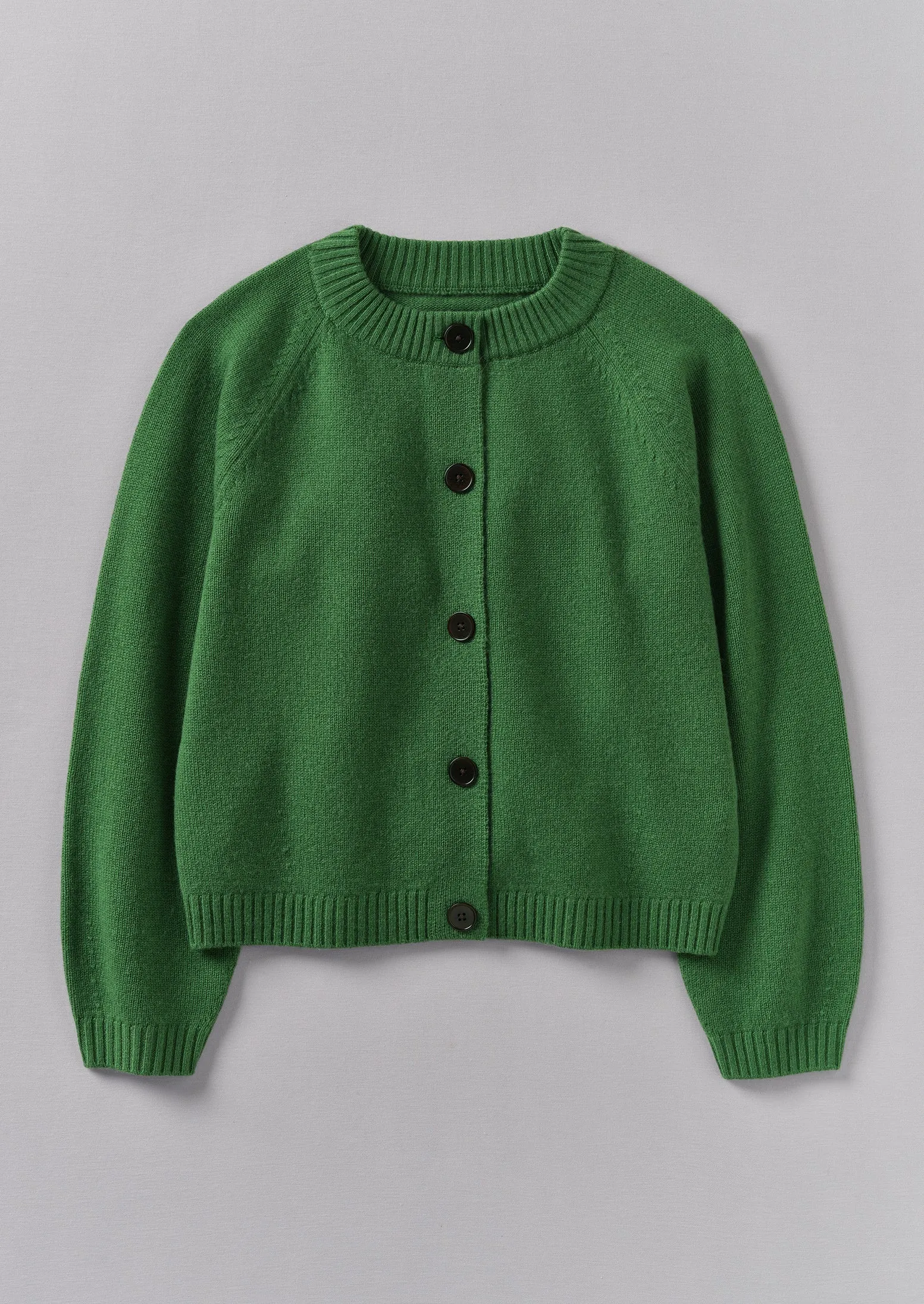 Eden Wool Cashmere Raglan Cardigan | Mineral Green