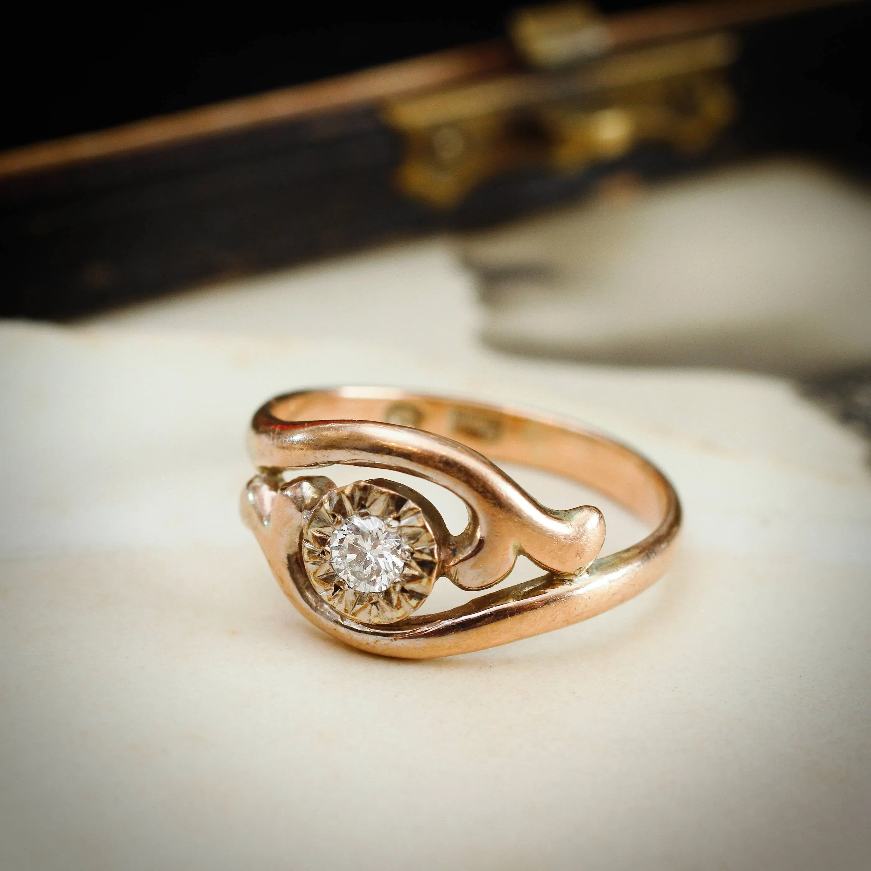 Especially Pretty Vintage Gold Twist Diamond Ring