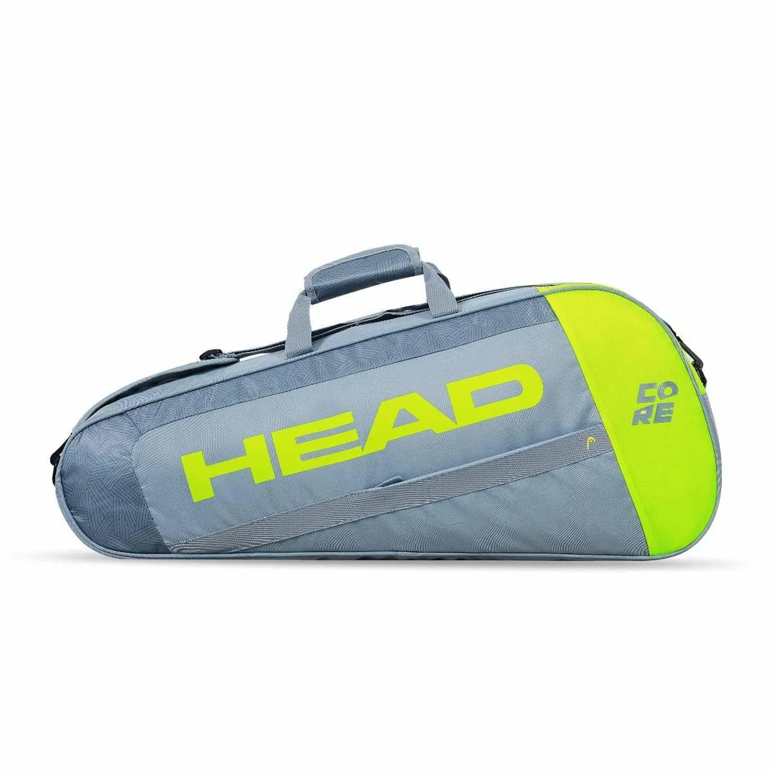 Head Core 6R Combi Tennis Kit Bag, Grey/Neon Yellow