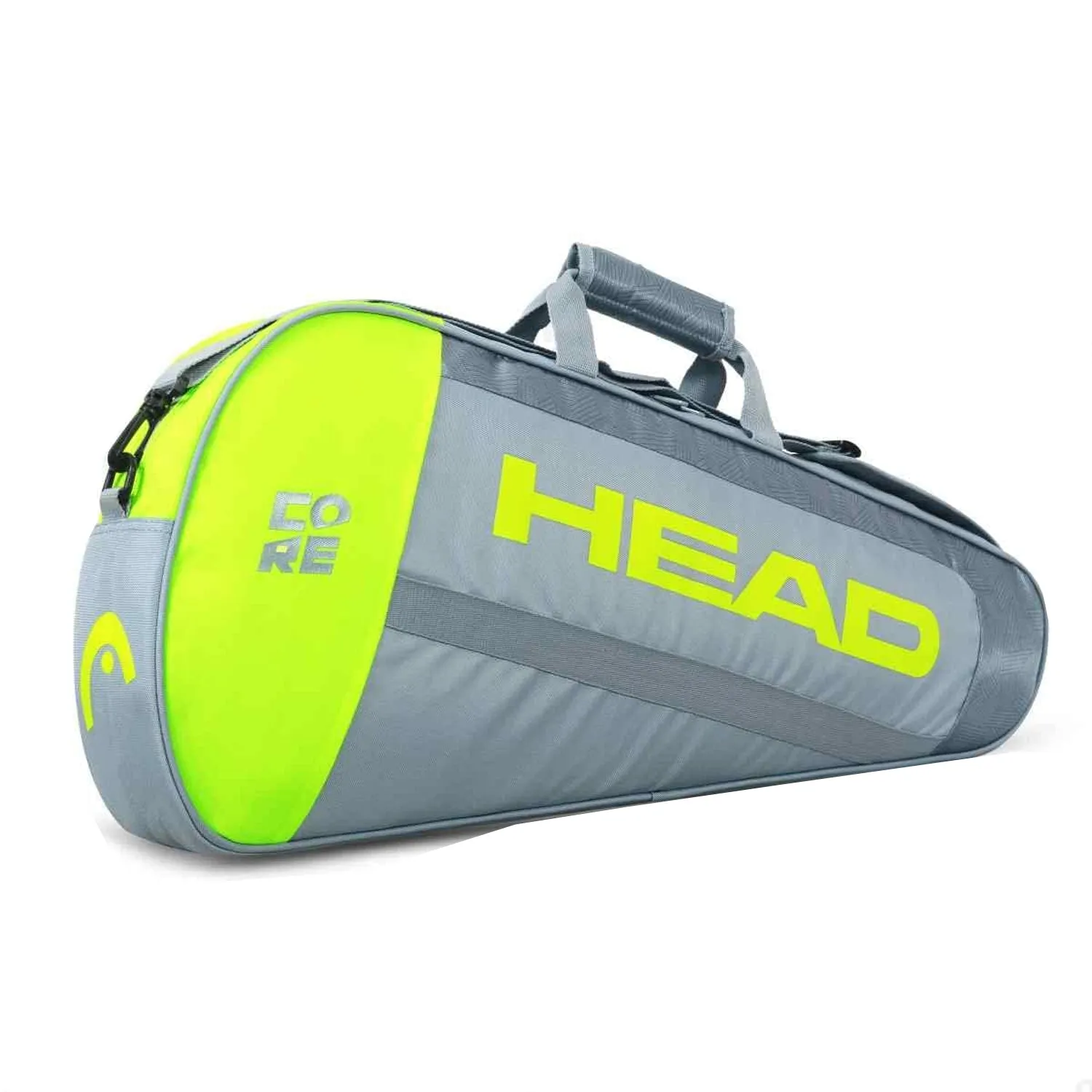 Head Core 6R Combi Tennis Kit Bag, Grey/Neon Yellow