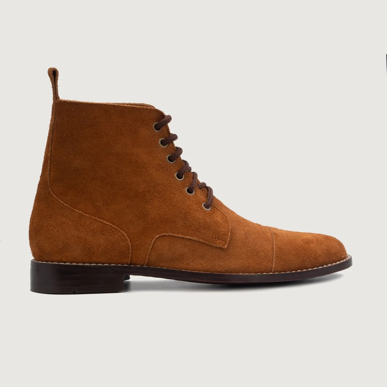 Knight Derby Brown Suede Leather Boots