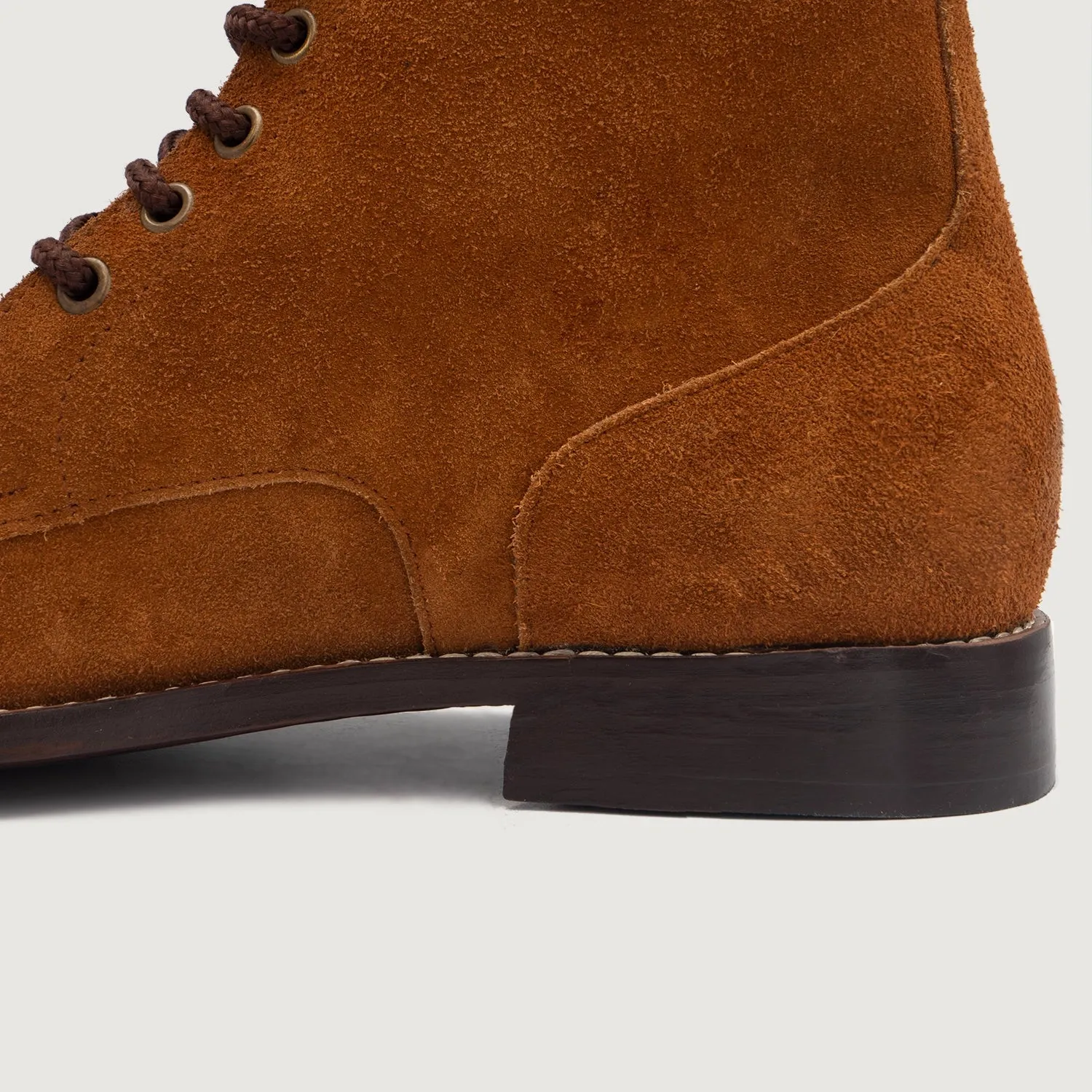 Knight Derby Brown Suede Leather Boots