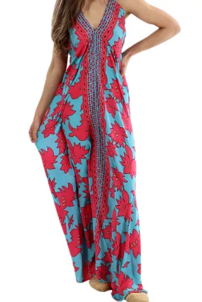 Long Flowy Floral 'Francesca' Maxi Dress in Pink