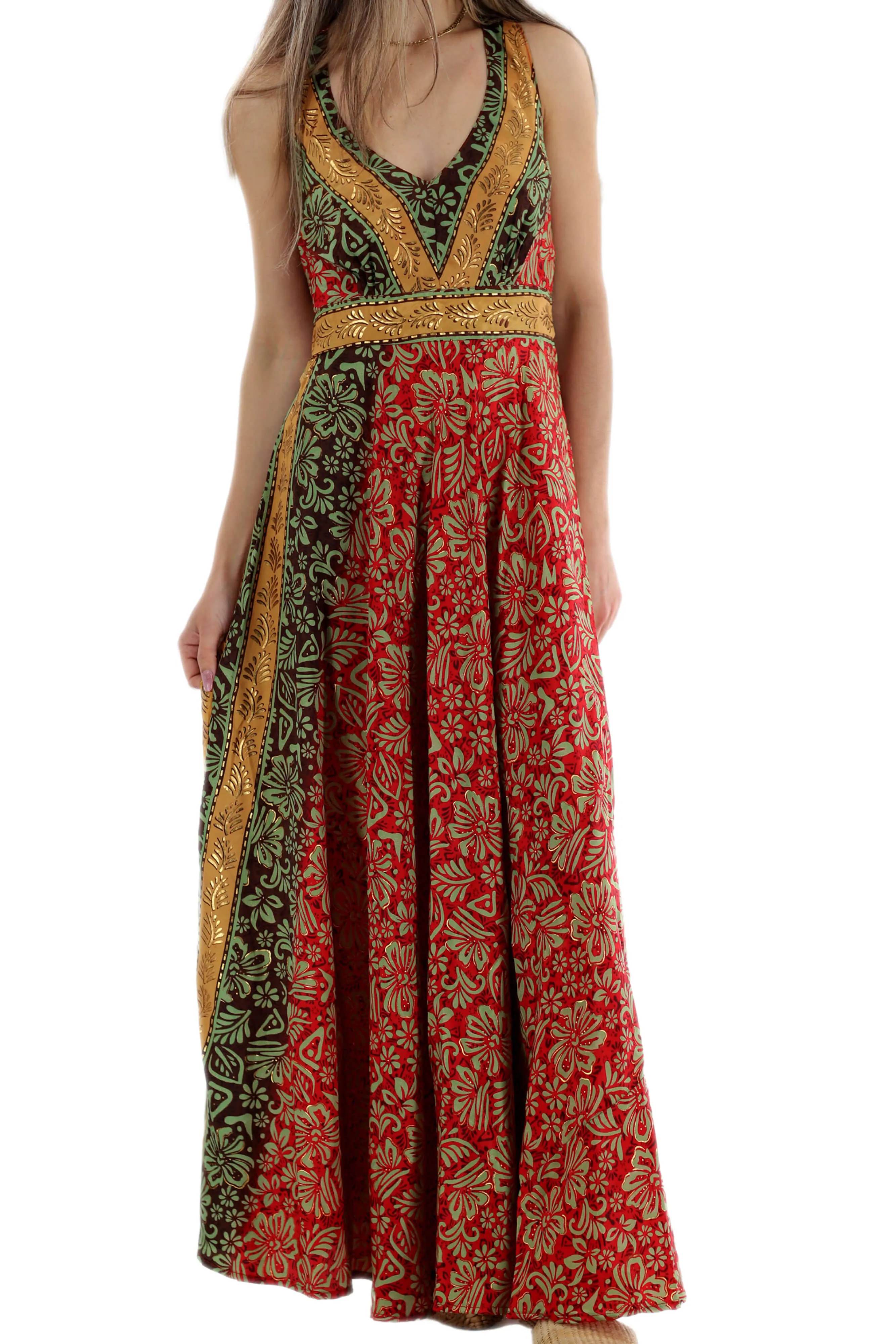 Long Flowy Floral "Ariana" 2024 Ver. Maxi Dress in Red