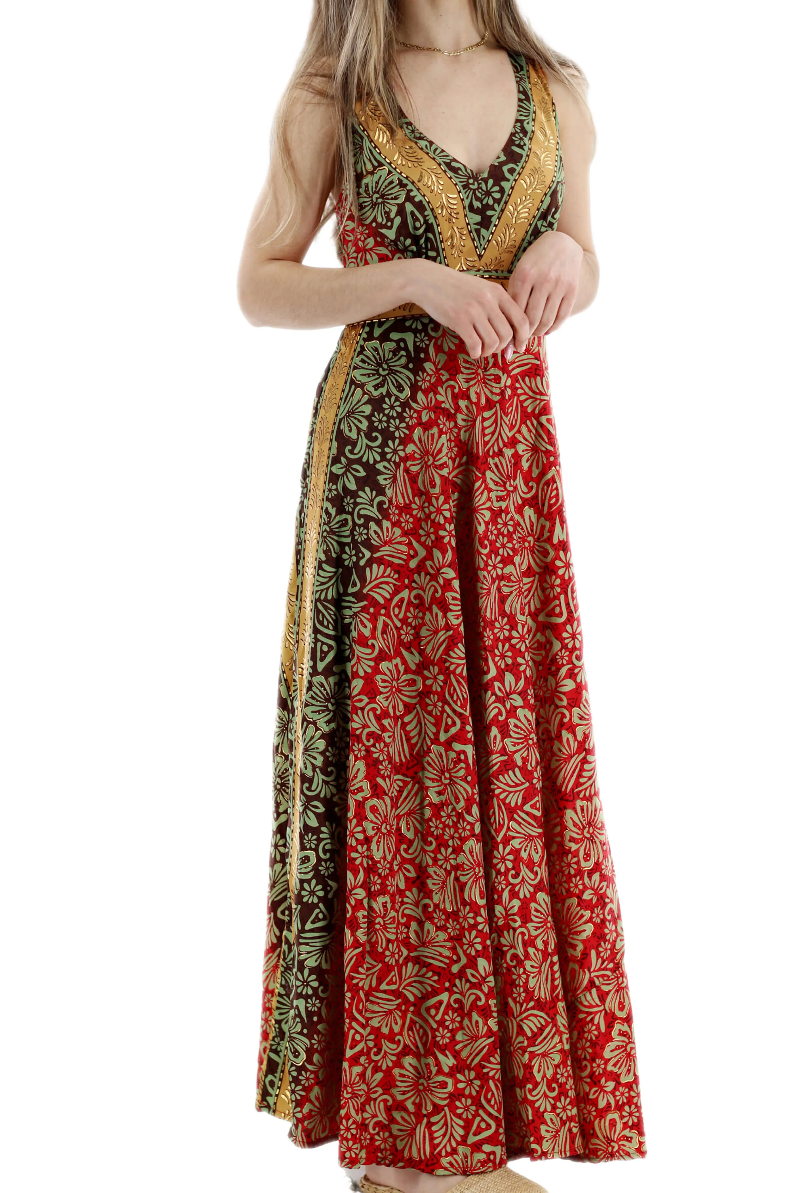 Long Flowy Floral "Ariana" 2024 Ver. Maxi Dress in Red