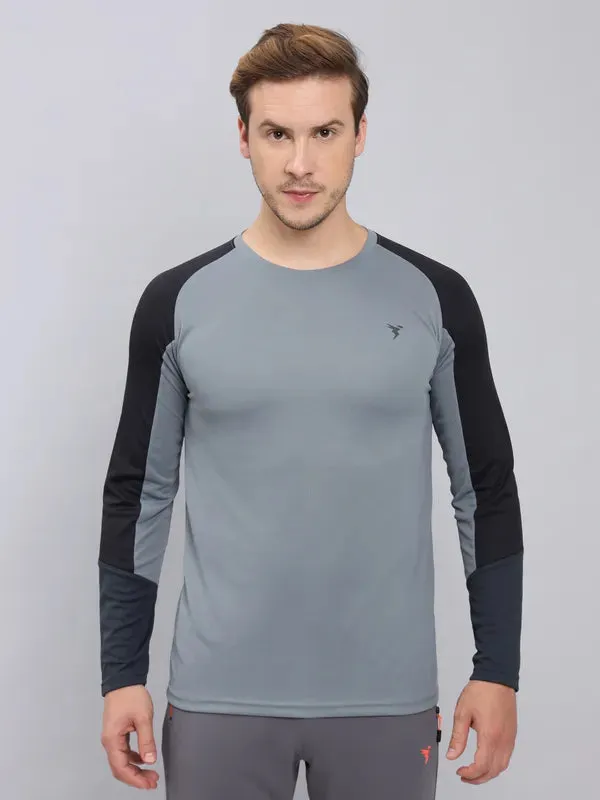 Men Colorblock Slim Fit Crew Neck T-shirt with TECHNO COOL 