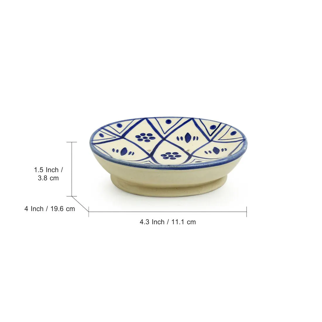 'Moroccan Floral' Handpainted Studio Pottery Ceramic Bathroom Accessory (Set of 3)