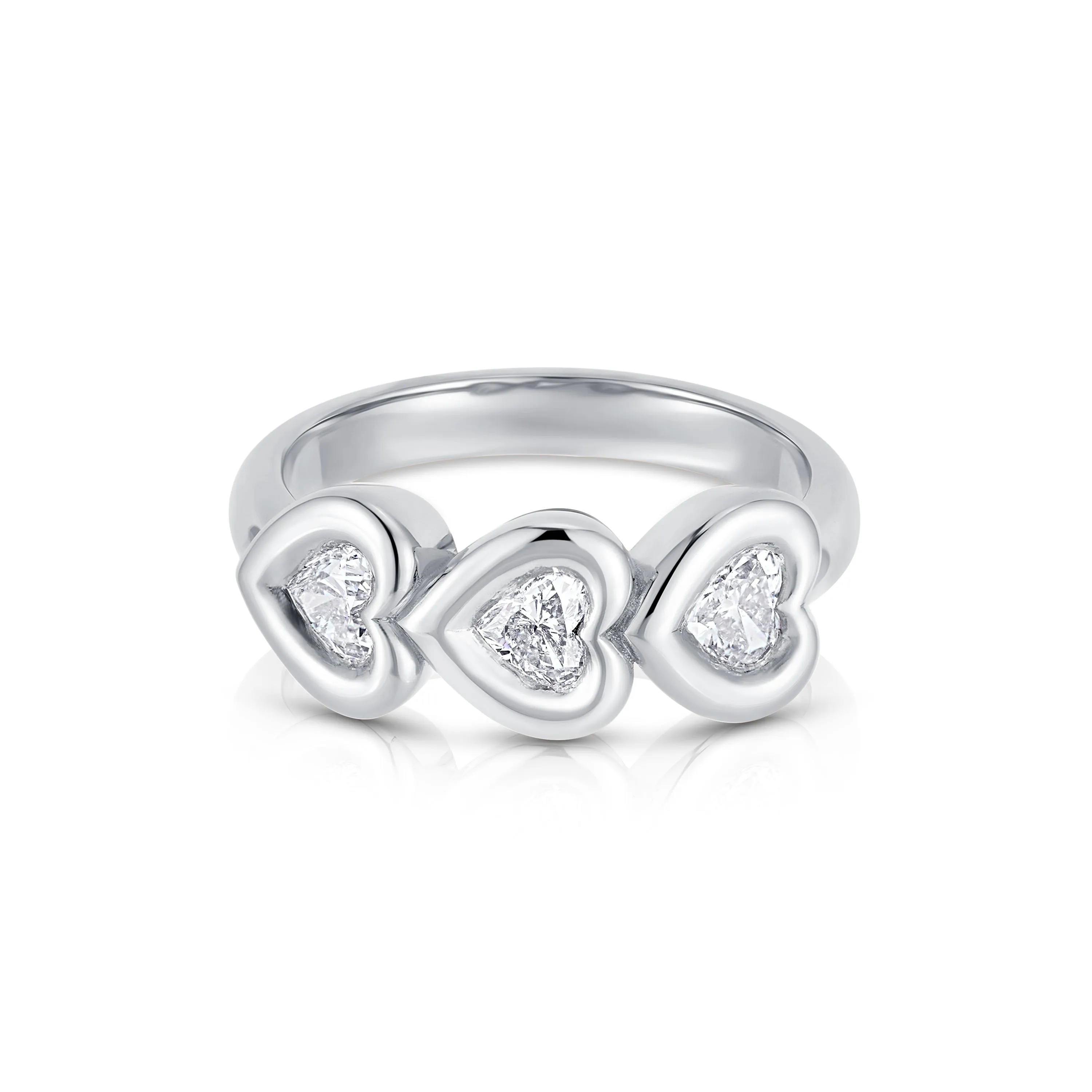 Puffy Trio Heart Ring