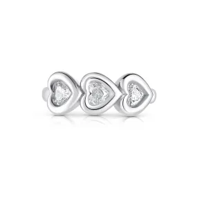 Puffy Trio Heart Ring