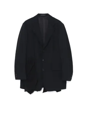 WOOL GABARDINE LEFT SIDE DRAPED JACKET